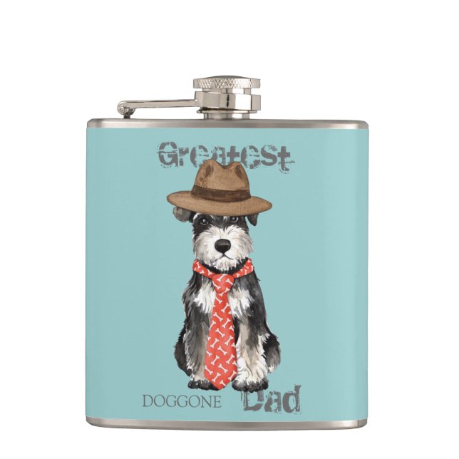 Miniature Schnauzer Dad Hip Flask (Front)