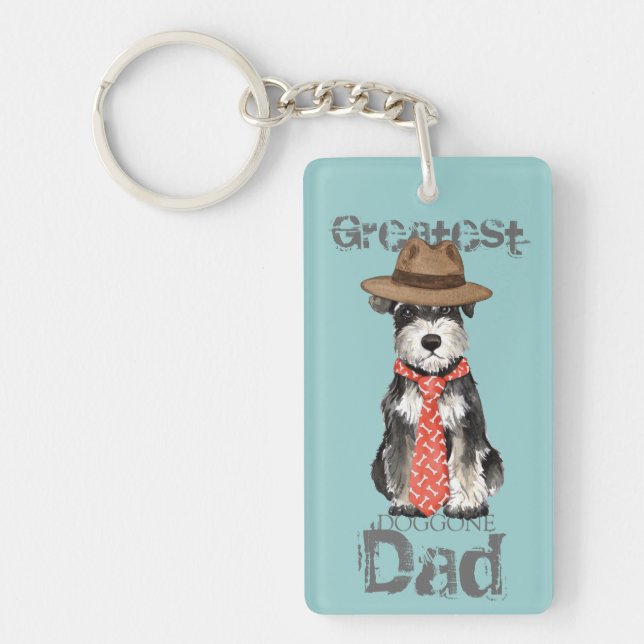 Miniature Schnauzer Dad Keychain (Front)
