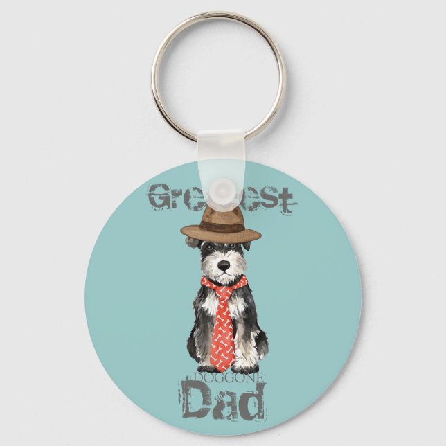 Miniature Schnauzer Dad Keychain (Front)