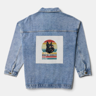 Miniature Schnauzer Dad Vintage Patriotic Shirt De Denim Jacket