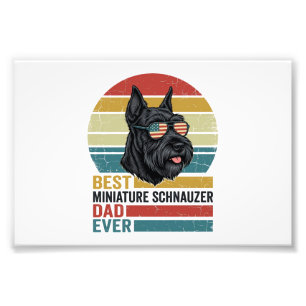 Miniature Schnauzer Dad Vintage Patriotic Shirt De Photo Print