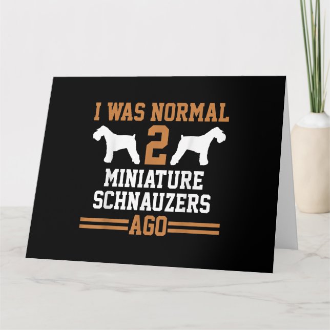 Miniature Schnauzer Dog 2 Two Dog Trainer School Card (Front)