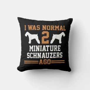 Miniature Schnauzer Dog 2 Two Dog Trainer School Throw Pillow