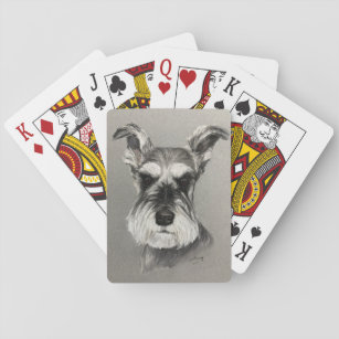Miniature Schnauzer Dog Art Playing Cards