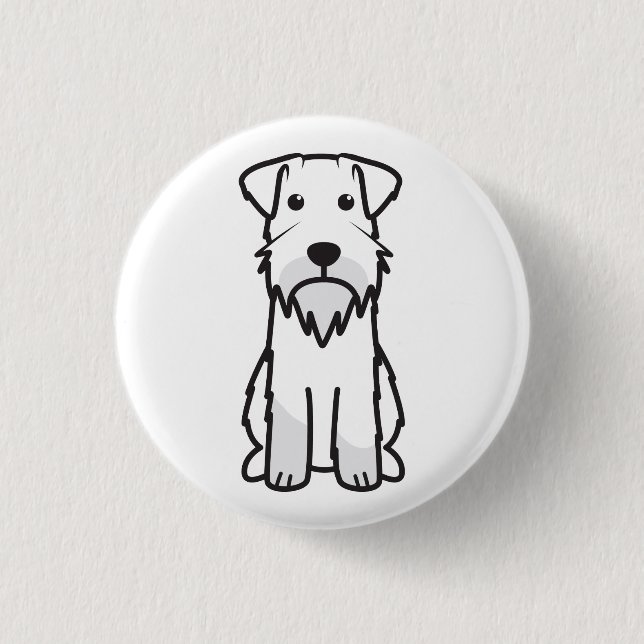 Miniature Schnauzer Dog Cartoon 1 Inch Round Button (Front)