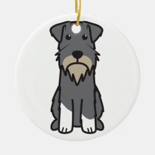 Miniature Schnauzer Dog Cartoon Ceramic Ornament