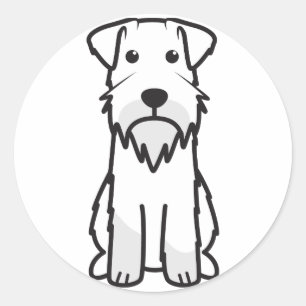 Miniature Schnauzer Dog Cartoon Classic Round Sticker