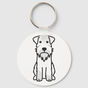 Miniature Schnauzer Dog Cartoon Keychain