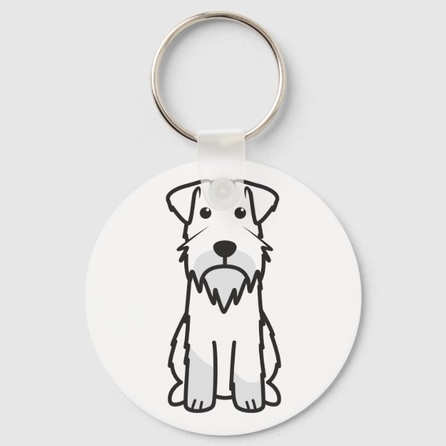 Miniature Schnauzer Dog Cartoon Keychain (Front)