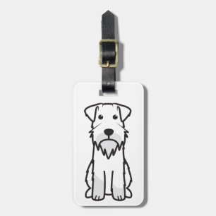 Miniature Schnauzer Dog Cartoon Luggage Tag