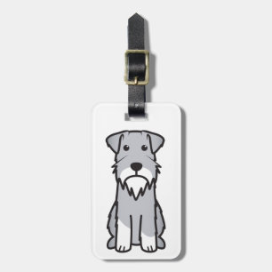 Miniature Schnauzer Dog Cartoon Luggage Tag