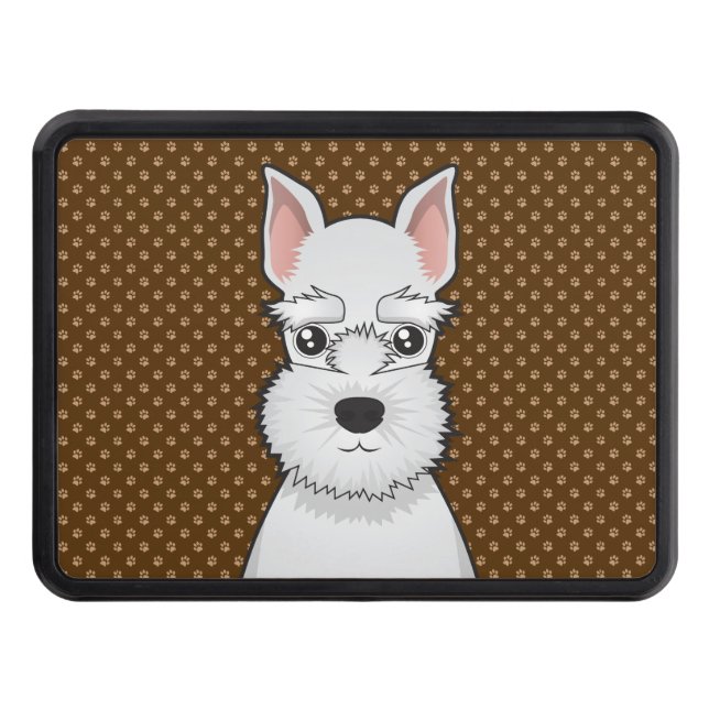 Miniature Schnauzer Dog Cartoon Paws Trailer Hitch Cover (Front)