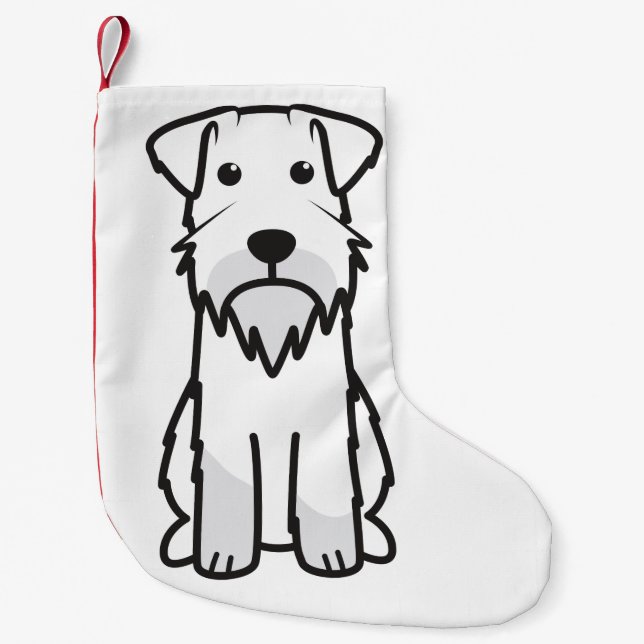 Miniature Schnauzer Dog Cartoon Small Christmas Stocking (Front)