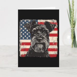 Miniature Schnauzer Dog Patriotic 4th Of July Gift Card