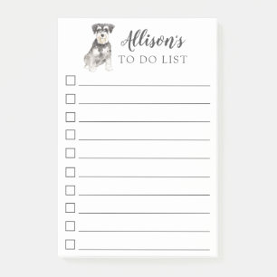 Miniature Schnauzer Dog Personalized To Do List Post-it Notes
