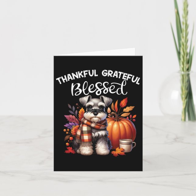 Miniature Schnauzer Dog Pumpkin Spice Happy Fall Y Card (Front)