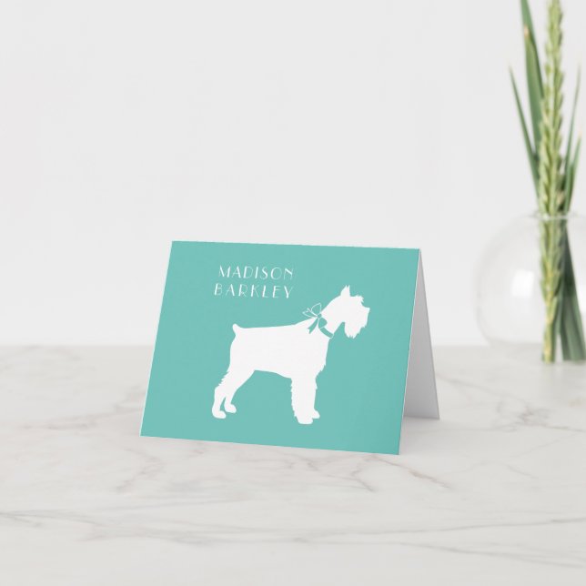 Miniature Schnauzer Dog Puppy Note Card (Front)