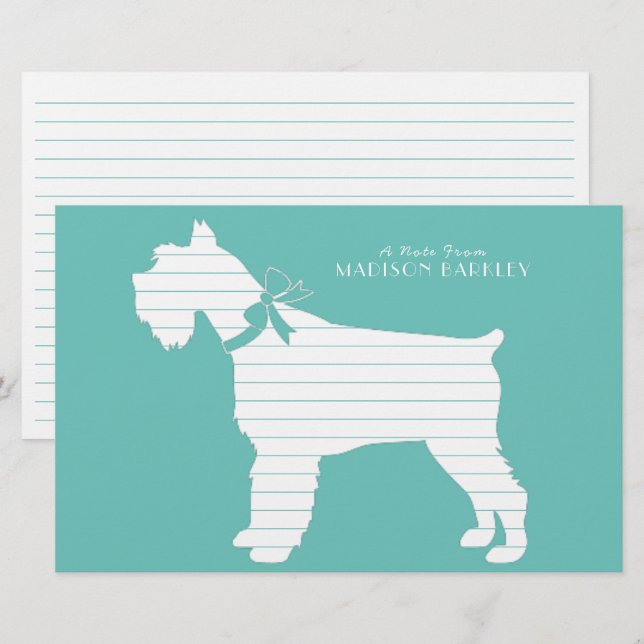 Miniature Schnauzer Dog Puppy Stationery (Front/Back)