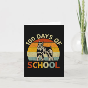 Miniature Schnauzer Dog Retro Boys Girls 100th Day Card