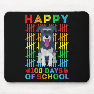 Miniature Schnauzer Dog Student Happy 100 Days of  Mouse Pad