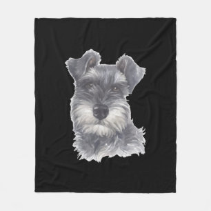 Miniature Schnauzer Dog - Watercolor Art Dog Gift Fleece Blanket