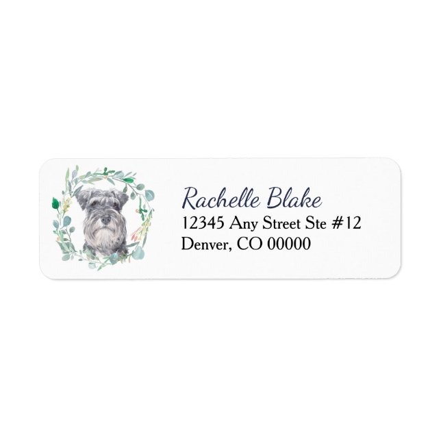 Miniature Schnauzer Dog Wreath Adresse de retour (Devant)