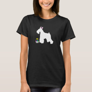 Miniature Schnauzer Easter Bunny Dog Silhouette T-Shirt