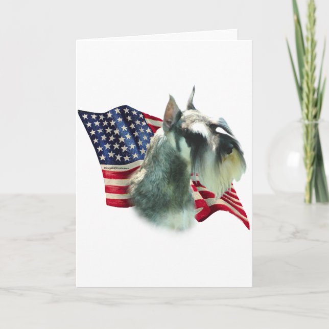 Miniature Schnauzer Flag Card (Front)