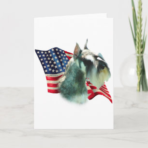 Miniature Schnauzer Flag Card