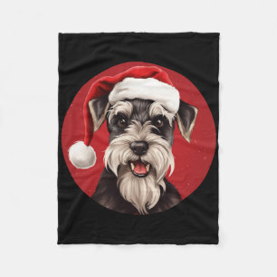 Miniature Schnauzer Funny Xmas Mom Dad Dog Lovers  Fleece Blanket
