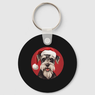 Miniature Schnauzer Funny Xmas Mom Dad Dog Lovers Keychain