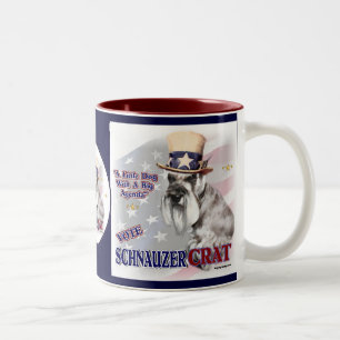 Miniature Schnauzer Gifts Political Humour Two-Tone Coffee Mug