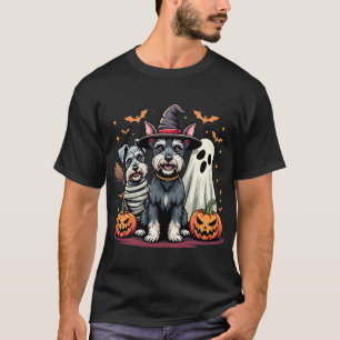 Miniature Schnauzer Halloween Costume Mummy Witch  T-Shirt