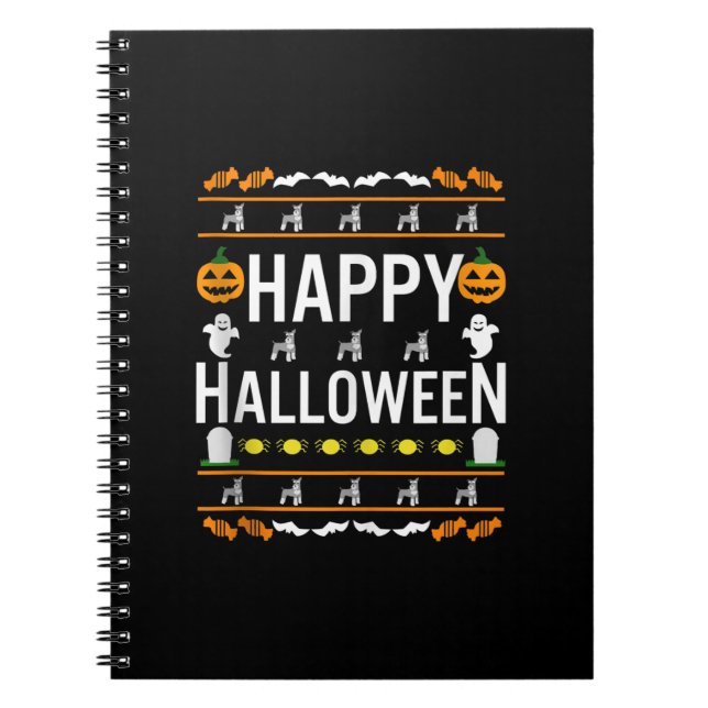 Miniature Schnauzer Halloween Lazy Ugly Costume Notebook (Front)