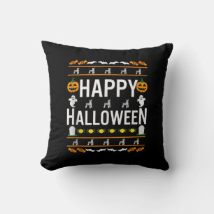 Miniature Schnauzer Halloween Lazy Ugly Costume Throw Pillow