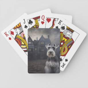 Miniature Schnauzer Halloween Scary Playing Cards
