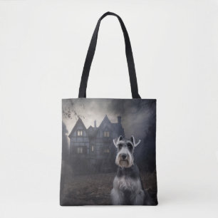 Miniature Schnauzer Halloween Scary Tote Bag