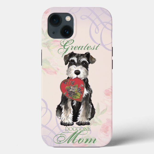 Miniature Schnauzer Heart Mom Case-Mate iPhone Case (Back)