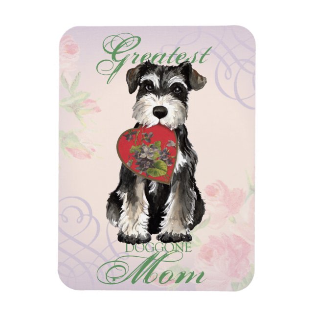 Miniature Schnauzer Heart Mom Magnet (Vertical)