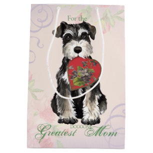 Miniature Schnauzer Heart Mom Medium Gift Bag