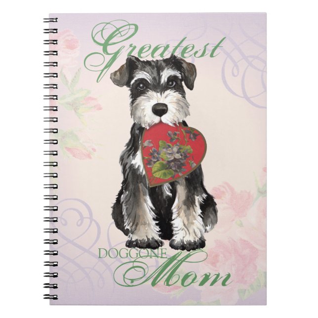 Miniature Schnauzer Heart Mom Notebook (Front)