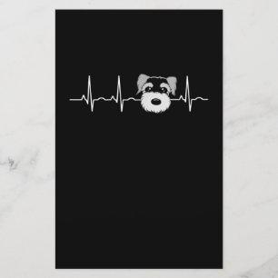 Miniature Schnauzer Heartbeat Mini Schnauzer Face Stationery