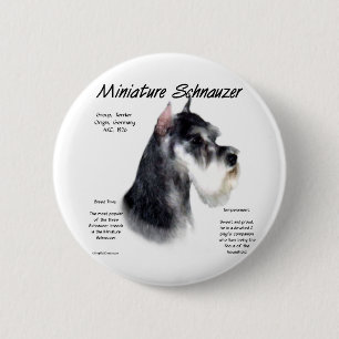 Miniature Schnauzer History Design 2 Inch Round Button