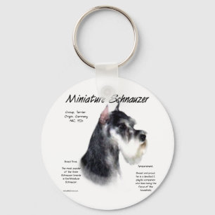 Miniature Schnauzer History Design Keychain