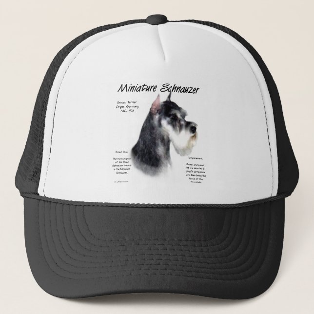 Miniature Schnauzer History Design Trucker Hat (Front)
