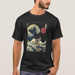 Miniature Schnauzer Japanese Kanagawa Wave  Surf D T-Shirt