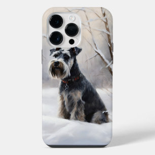 Miniature Schnauzer Let It Snow Christmas iPhone 14 Pro Max Case
