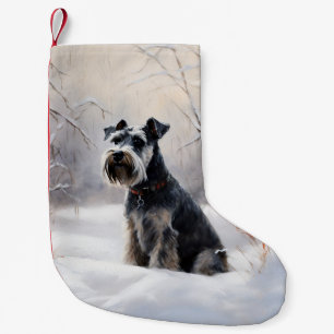 Miniature Schnauzer Let It Snow Christmas Small Christmas Stocking