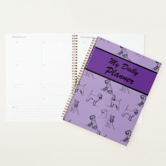Miniature Schnauzer Line Art Pattern 001 Lavender  Planner