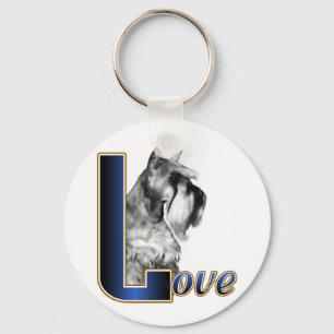 Miniature Schnauzer LOVE Keychain